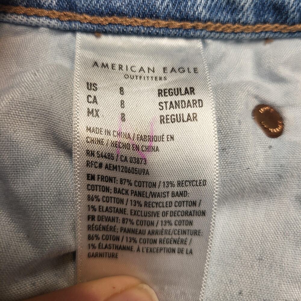 American Eagle Outfitters Jeans Womens 8 Blue Straight Stovepipe Light Wash - Picture 5 of 14